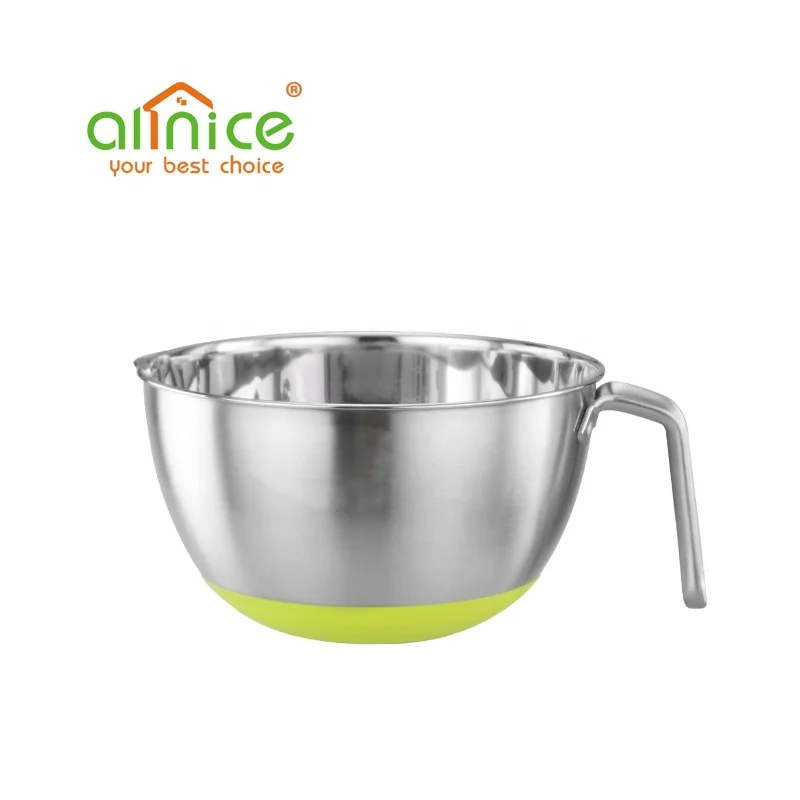 Wholesale Dish Washer Safe Stainless Steel Salad Bowls Mixing with Handle
