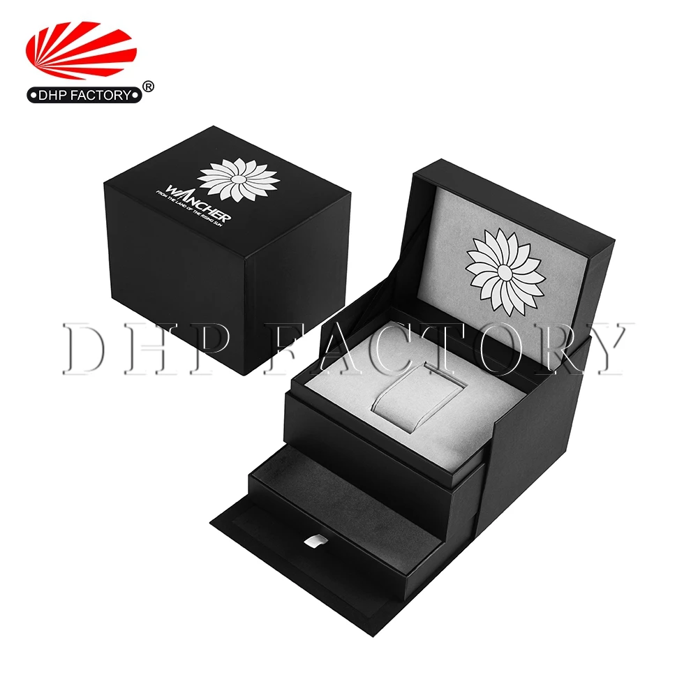OEM brand factory wholesale rigid cardboard paper gift packaging custom made luxury watch boxes