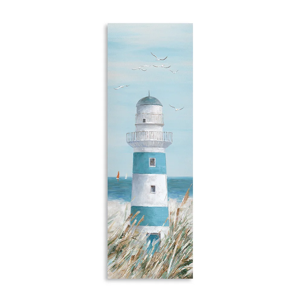 Factory Outlet Canvas Printing Wholesale Portrait Hand Painted Character Wall Art Landscape Seascape Lighthouse Oil Painting