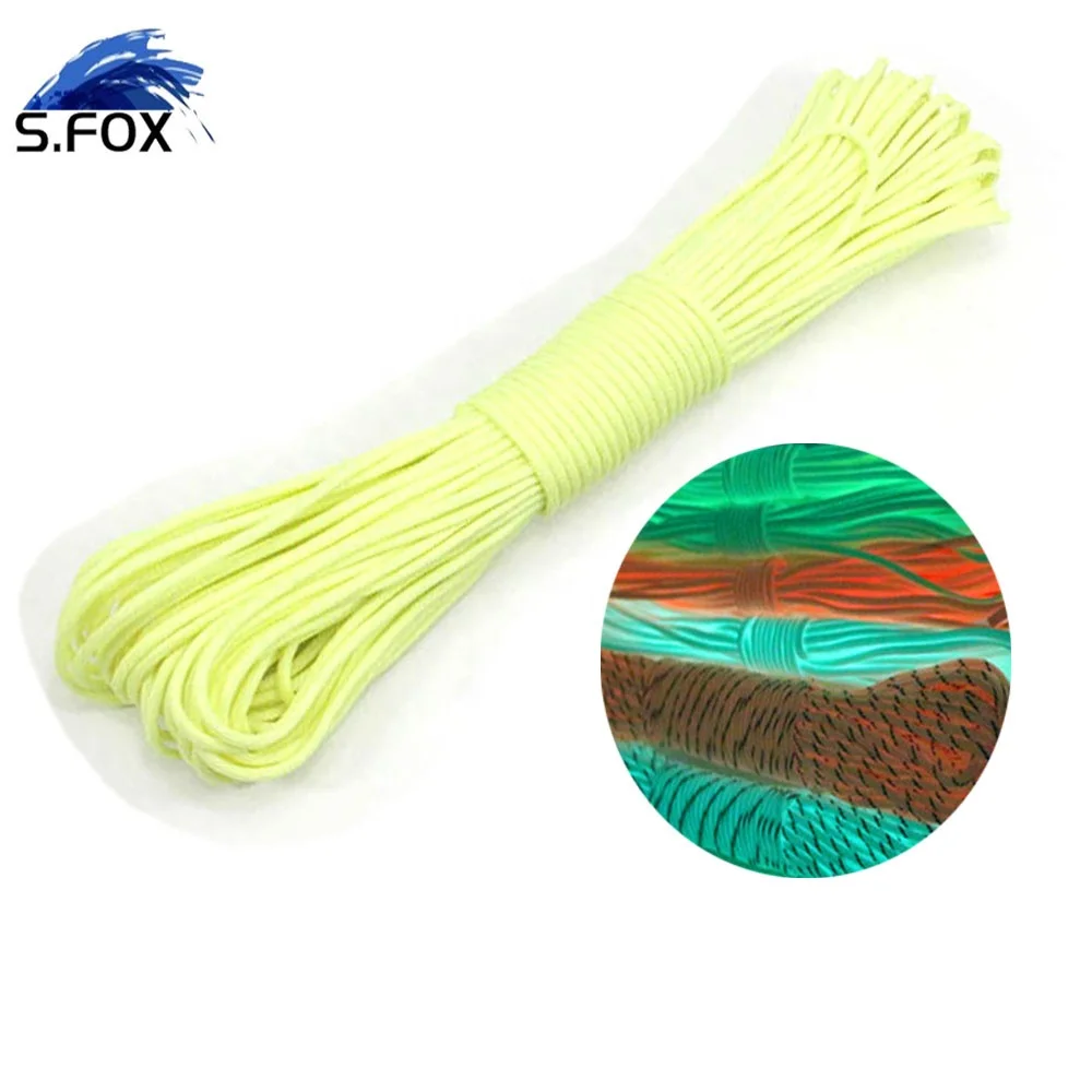 550 Glow Portable Survival 9 Strand Cord Paracord Parachute Bracelets Luminous in the Dark 100% Nylon 25ft 50ft 100ft