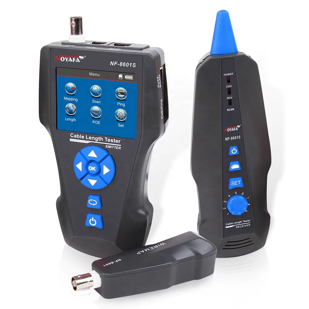 Noyafa NF-8601S TDR Многофункциональный ЖК-дисплей сетевой кабель тестер трекер для RJ45 RJ11 BNC металлический кабельный барабан