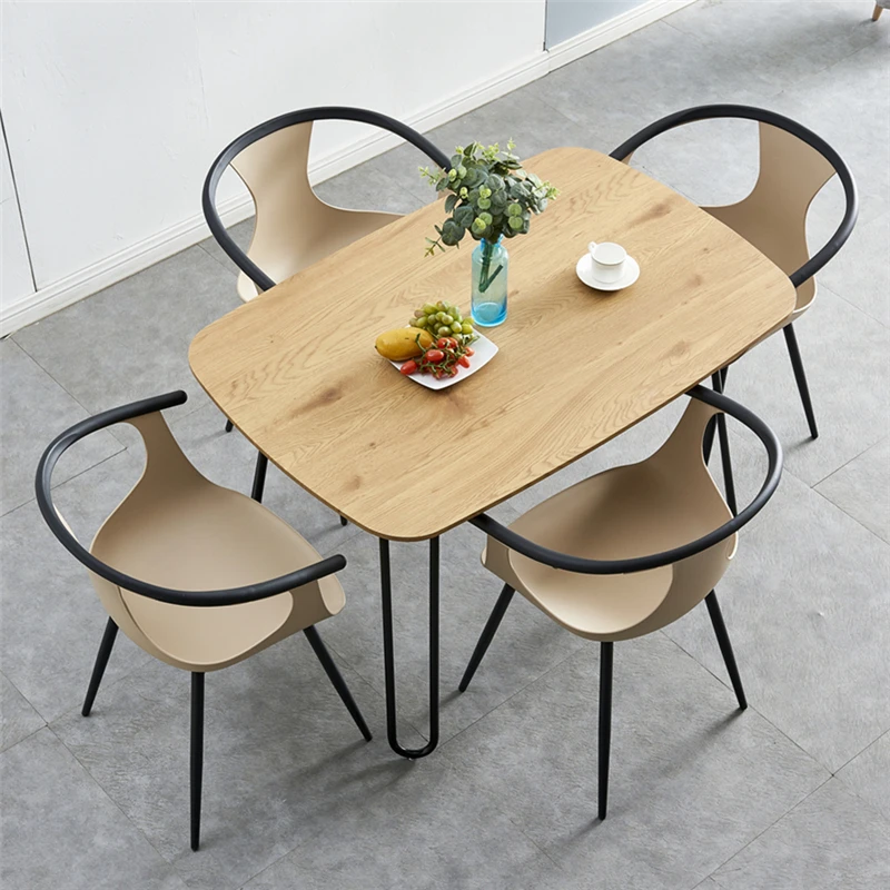 
Wholesale new design dining room furniture kitchen chair arm PP plastic dining chairs with black metal leg 