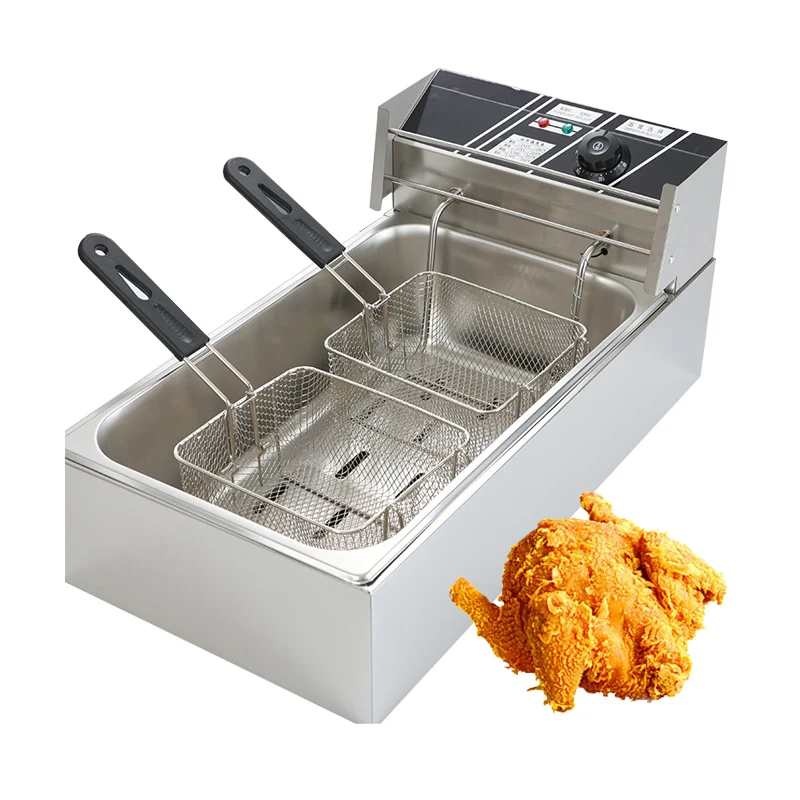 Taiwan Heat Exchanger Large Fish Donuts Egg Stainless Steel 6L Electric Commercial Fries Fryer