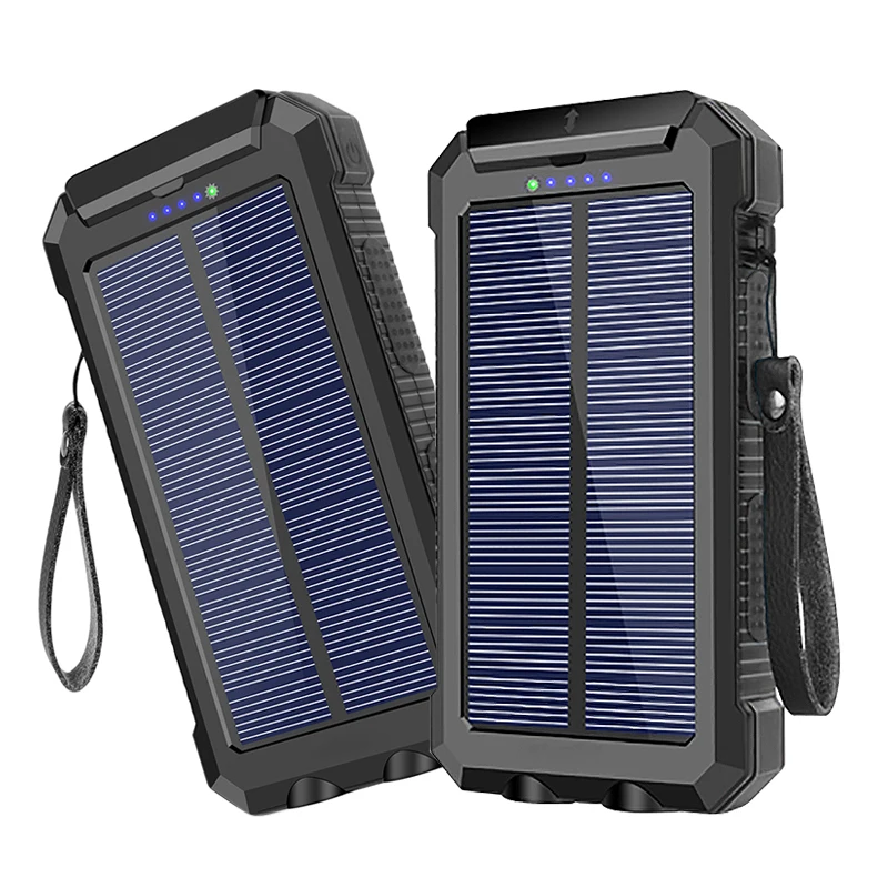 
Hot on Amazon 30000Mah Protable Outdoor Lit Solar Energy Phone Charger Solar Powerbank Solar Power Bank Solar Mobile Charger 
