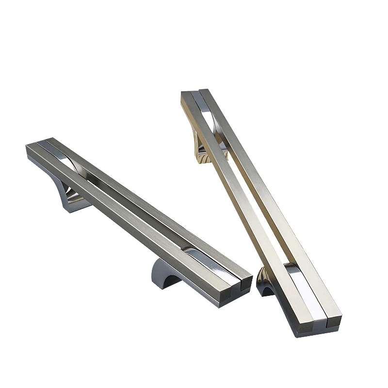 Classic Furniture Accessory Hardware Two Aluminum Profile With Zinc Alloy Zamak Leg Kitchen Cabinet Handle Color Customized