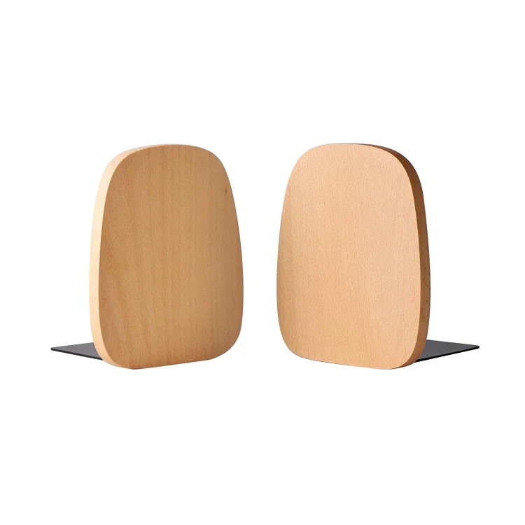 Modern book ends for heavy books home office library wooden bookend office