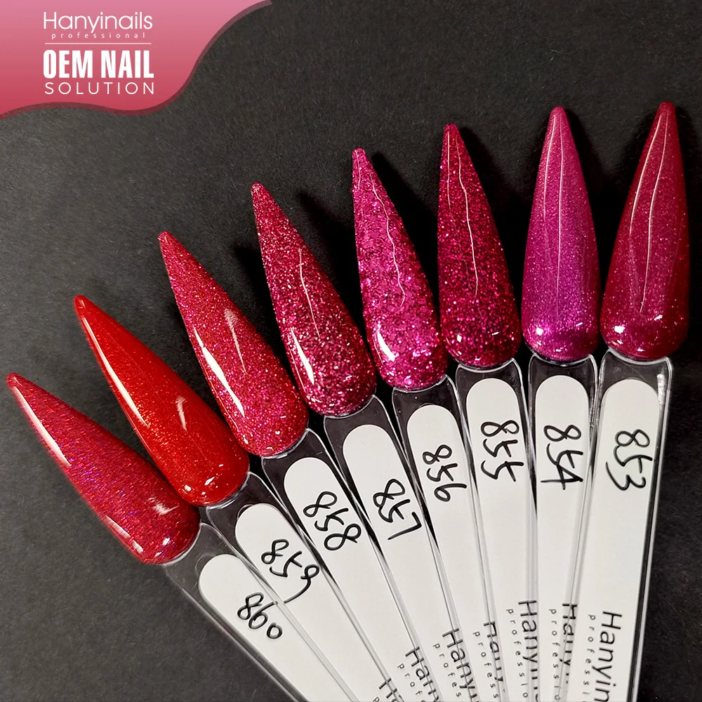 Hanyinails One Stop OEM Solution фабричное предложение профессиональный УФ-гель Гель-лак для ногтей с красными блестками
