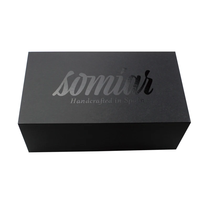 Custom Black Box Packaging Foldable Luxury With Spot Uv Logo