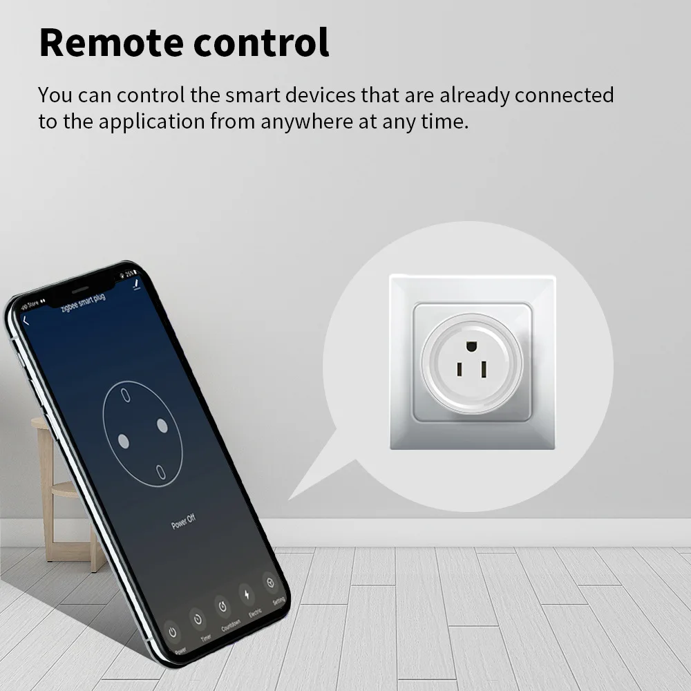 Tuya Zigbee smart socket US plug for hub gateway Smart Home Wireless Remote APP Works with Alexa Google Home