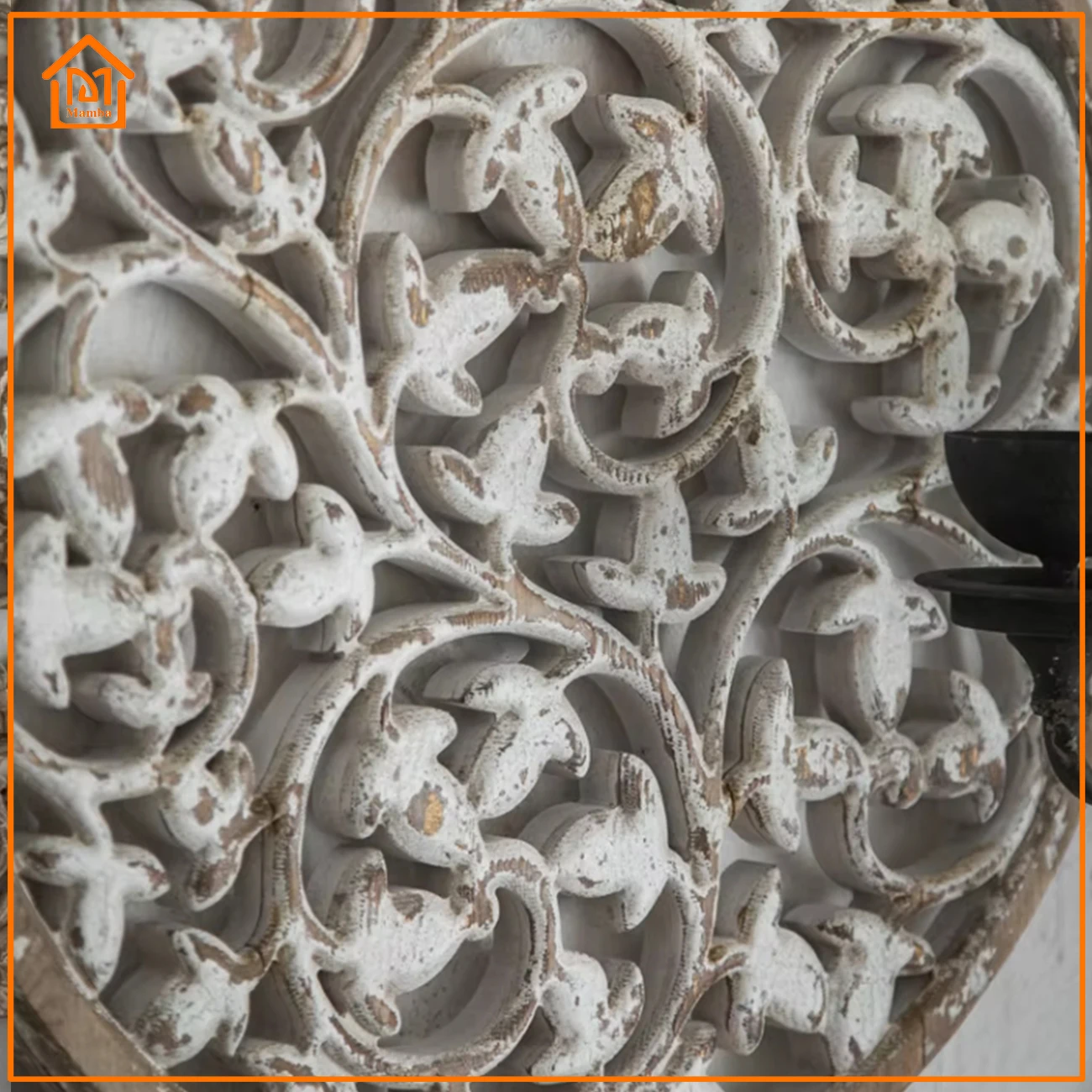 Home Decoration European Uk Contemporary Garden Flower Wall Art Decor For Living Retro solid wood carving wall decoration