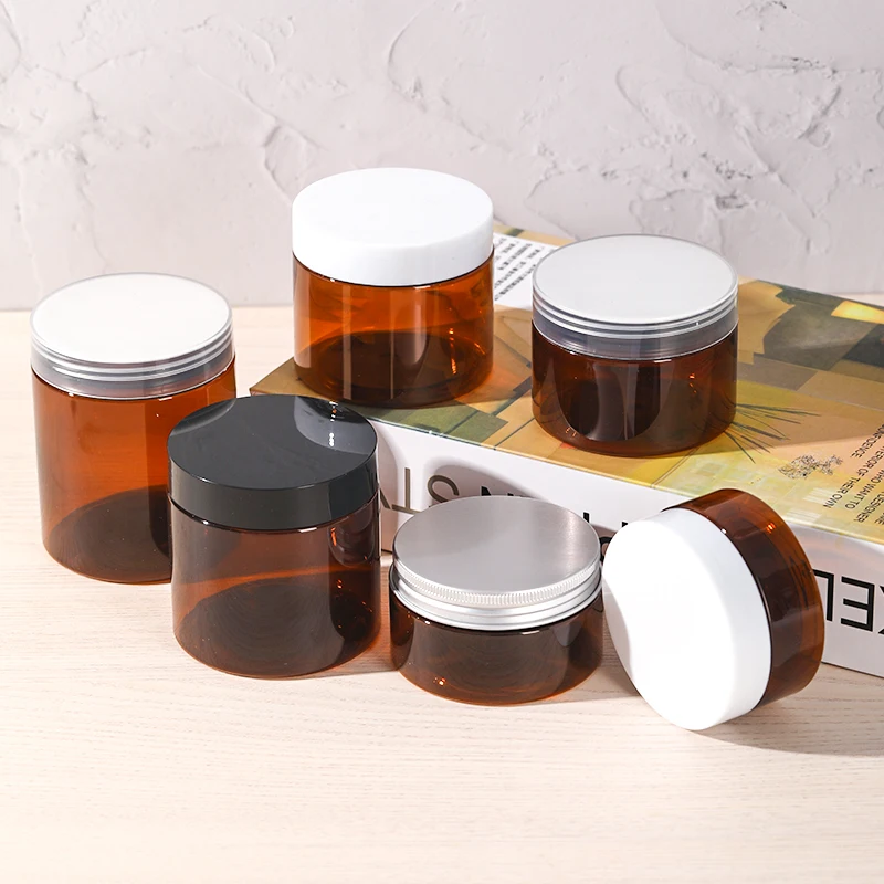 2025 Wholesale 1oz 2oz 4oz 6oz 8oz 16oz 150ml 200ml Powder Plastic Cream Jar PET Food Honey Jars Scrub Body Butter Container Jar