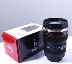 Amazon hot sale eco friendly stainless steel lens coffee cup 400ml DSLR camera lens mug with custom logo