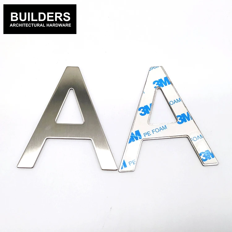 OEM design stainless steel A to Z apartment signage hotel room number letters