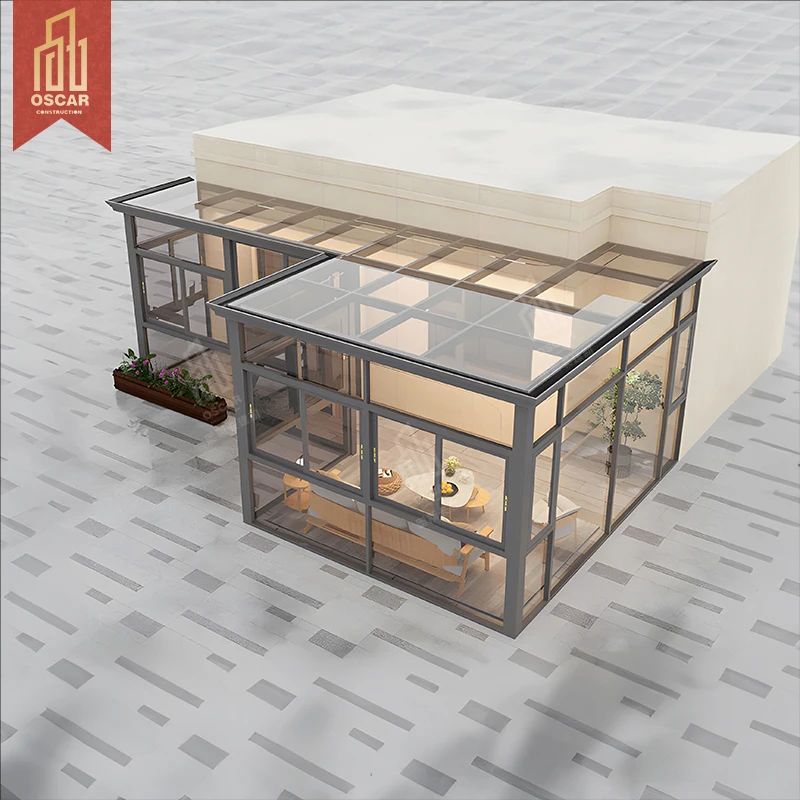 Sunroom Glass House Customizable Space For Office Meeting Use In Amazon Style With Creative Design For B2B Clients From Factory