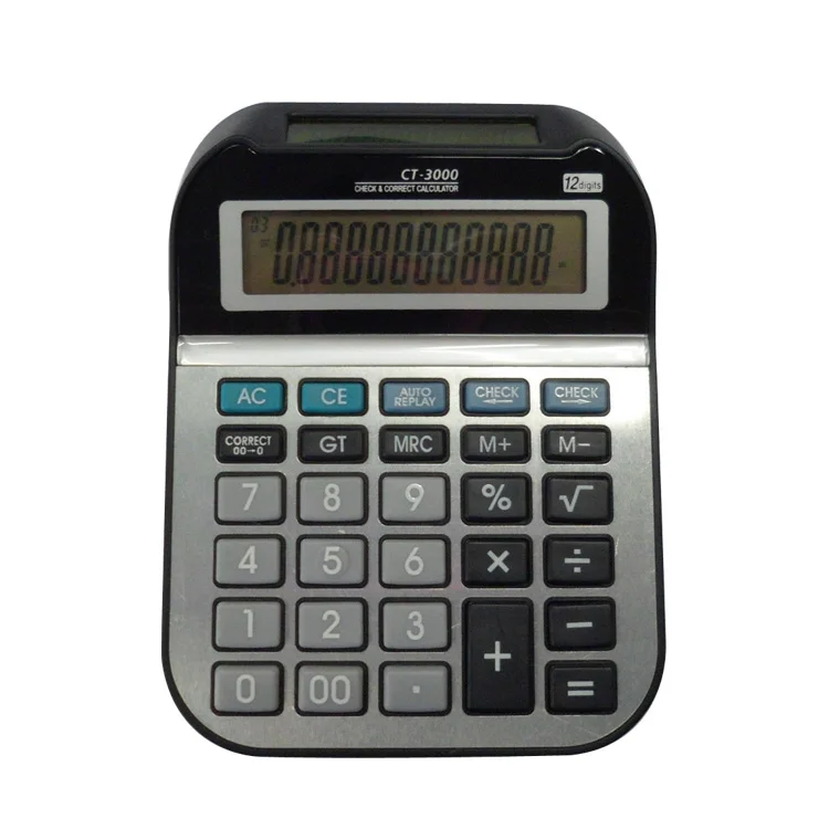 Wholesale Office Gifts Double LCD Screen Display 12 Digit Desktop Check Calculator