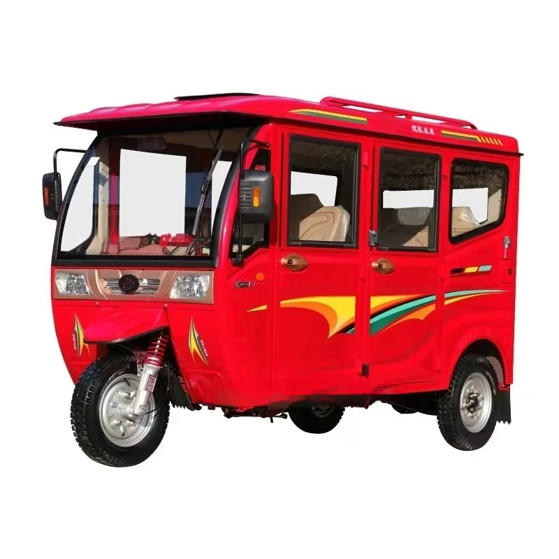 Китай закрытый большой простор дешевая цена кабина GasolineTuk Tuk экскурсионная рикша бензиновый трехколесный велосипед
