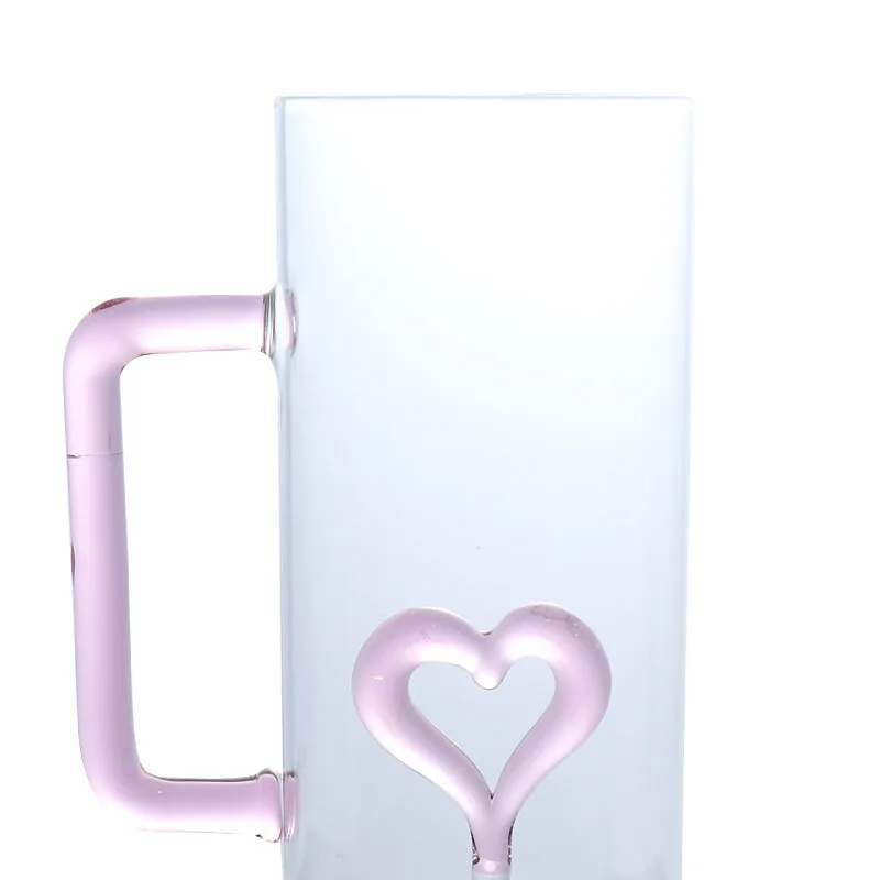 500ml Hot Water Tumbler Gift Drinkware Colorful Design Glass Mug Handmade Simple 3D Coffee Cup