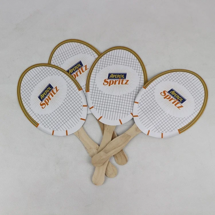 Advertising promotional type hand fan with custom colorful printed wooden hand fan
