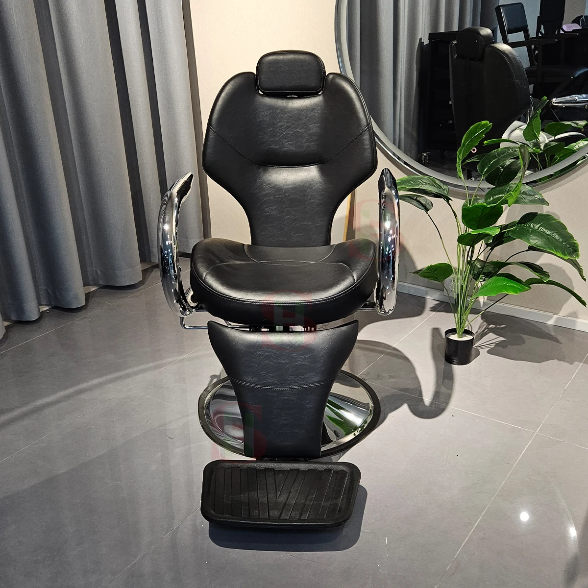 China foshan Modern Recliner Salon Chair Accessories Furniture Black Hairdressing Styling Chairs Barber Salon Chair
