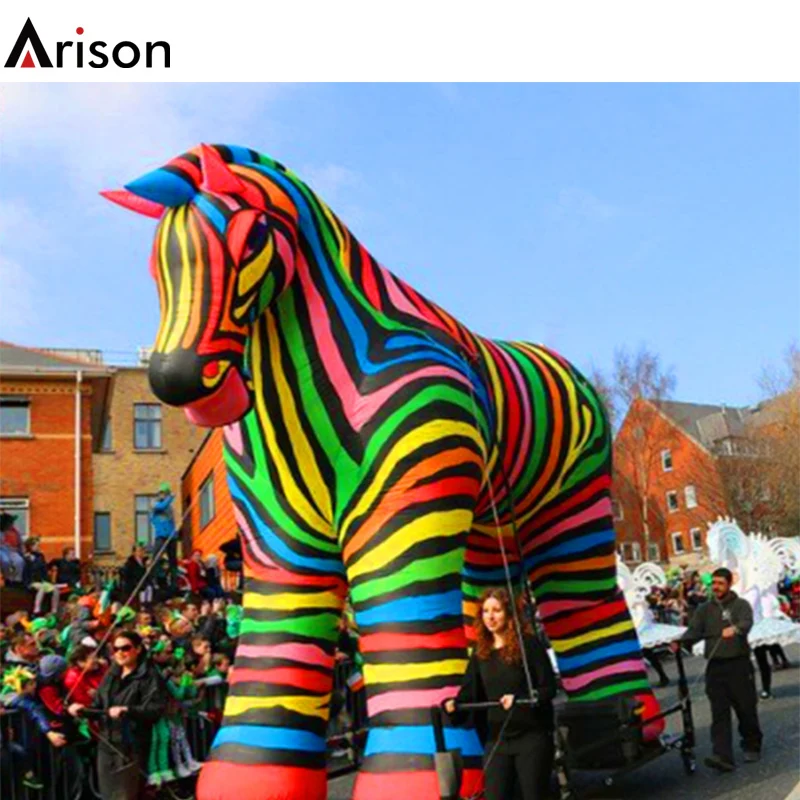 Huge colorful OEM custom inflatable zebra inflatable horse inflatable animal model toy