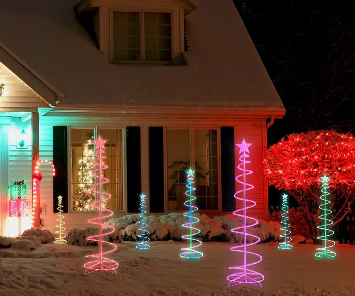 Christmas Battery Powered Decor Fairy Lamp Spiral Tree Light  LED Modeling Lights For Christmas