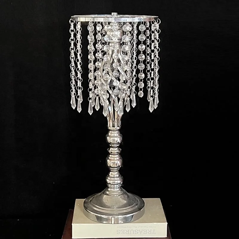 Ourwarm Acrylic Crystal Bead Curtain Metal Wedding Table Decorations Crafts Wedding Chandelier Centerpieces Stand