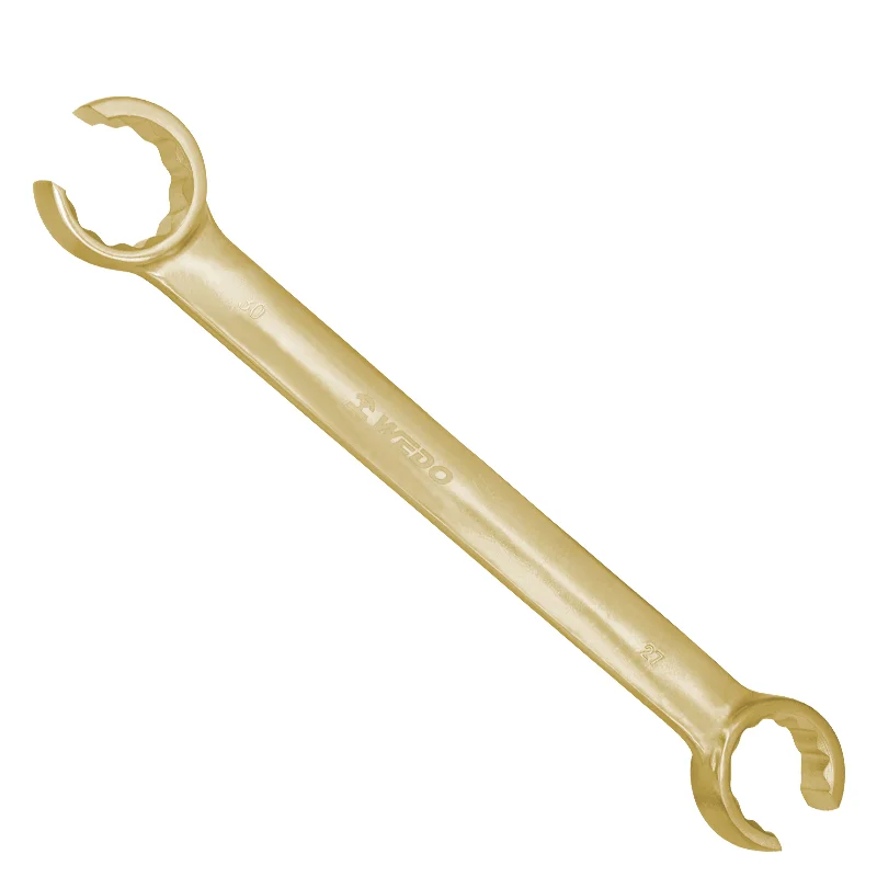 WEDO TOOLS Industrial Level Non-sparking Open End Wrench Aluminium Bronze Alloy Flare Nut Polished Surface