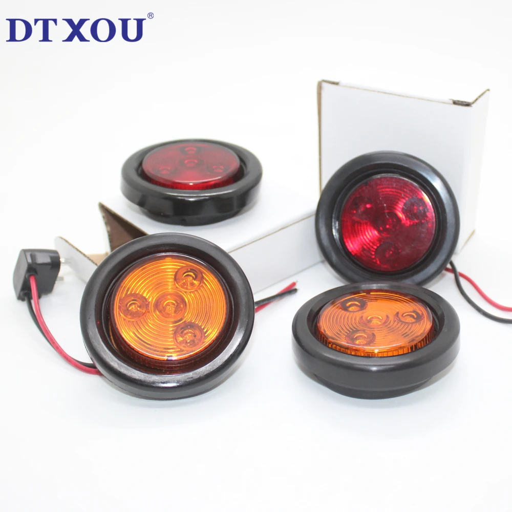 2 inch 2.5 inch round LED tail lights for truck trailers