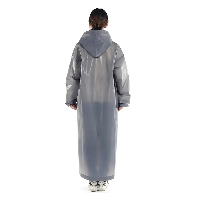 Adult EVA Hooded Raincoat Waterproof with Buttons Eco Friendly Colorful Rain Poncho