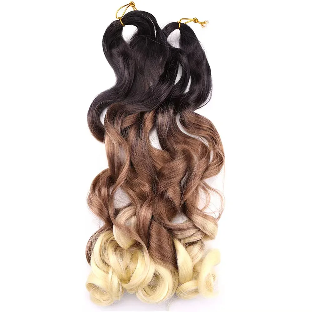 wholesale price150g 24inch French Curly Crochet Braiding Hair Pony Style Spiral Curly synthetic braiding hair
