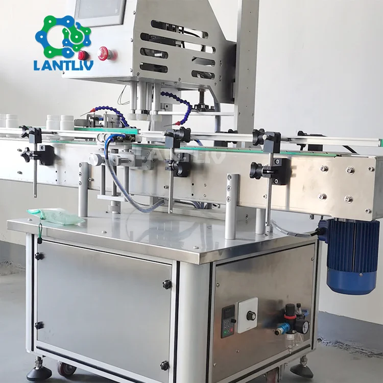 Полностью автоматическая четырехколесная Зажимная скручивающаяся укупорочная машина Косметическая Медицинская бутылка для еды 4 колеса Скручивающиеся укупорные машины