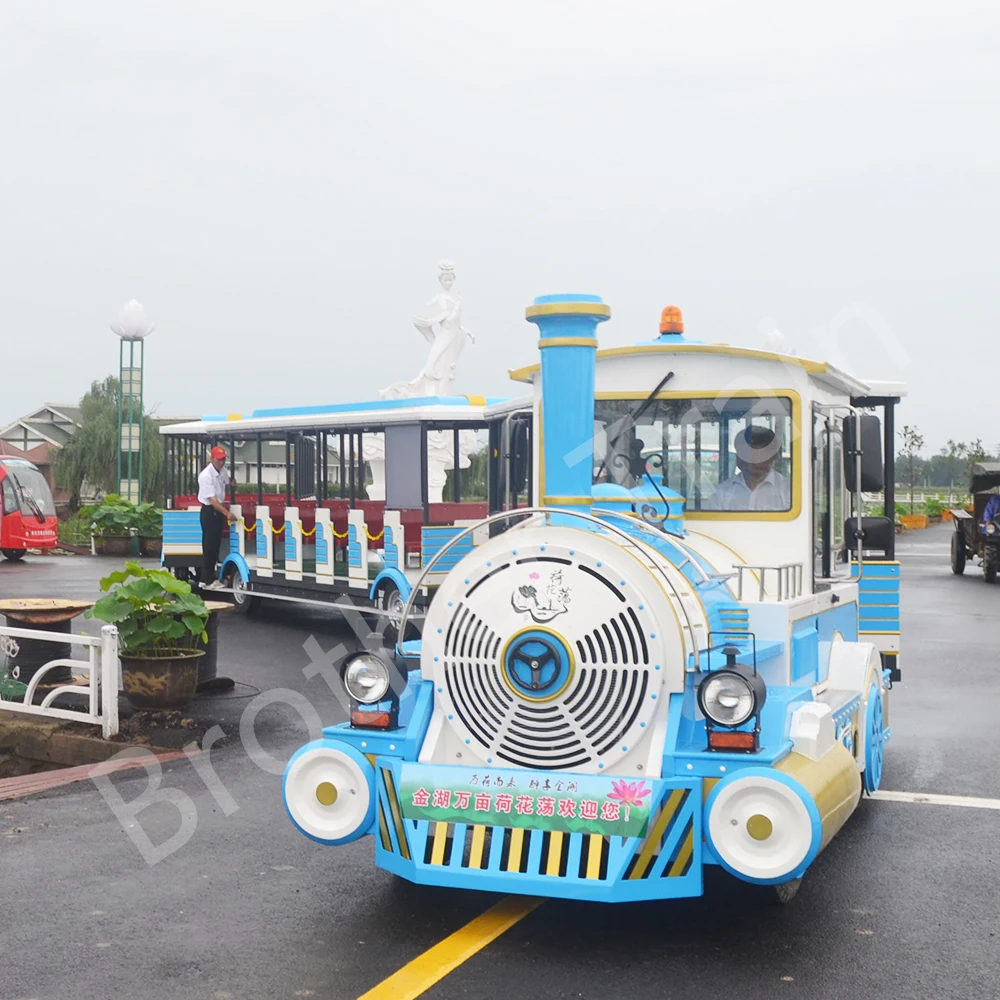 Lithium Battery Attraction Road Tourist Sightseeing Electric Tourist Trackless Train On Sale