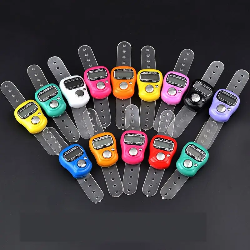 Hand Tally Counter 5 Digital Finger Counter Clickers Resettable Lap Counter
