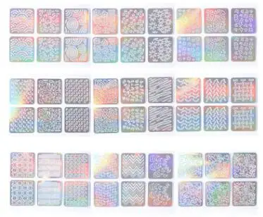 NC0658 Hot Selling 24 Patterns Design Laser Nail Stencil 3D Sticker Hollow Nail Art Decals Decoration Accessories
