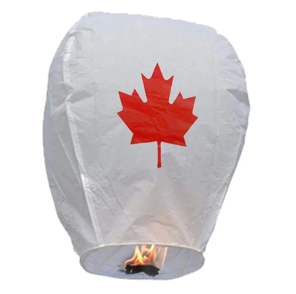 
Custom Party Festival Fire Retardant Chinese Kongming Maple Leaf Flying Sky Lantern 