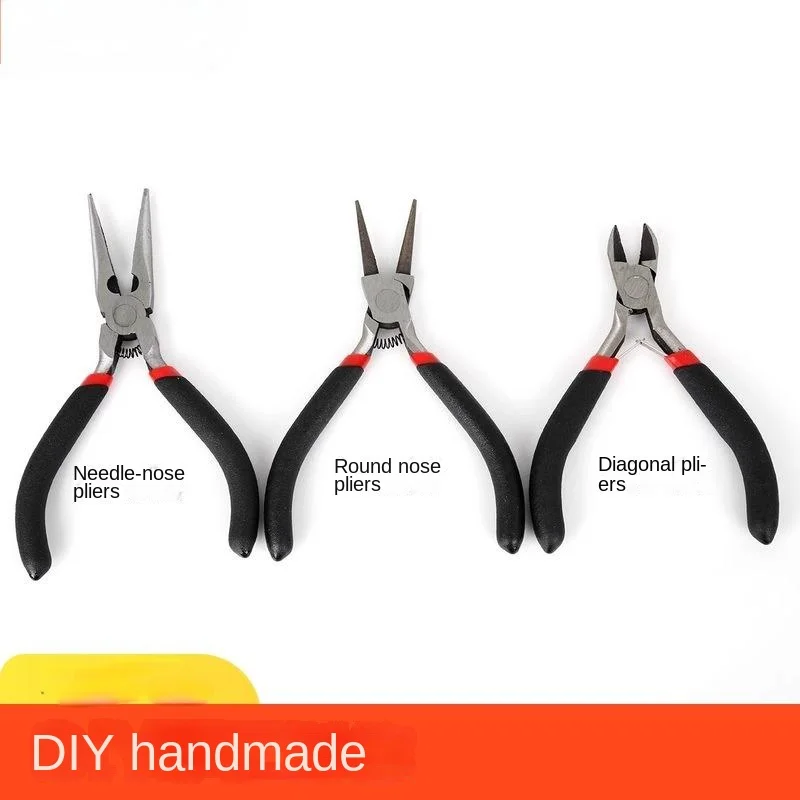 Professional Black Handle Anti-Slip Jewelry Pliers Kit Multi-Type Splicing and Fixing Tools oblique pliers