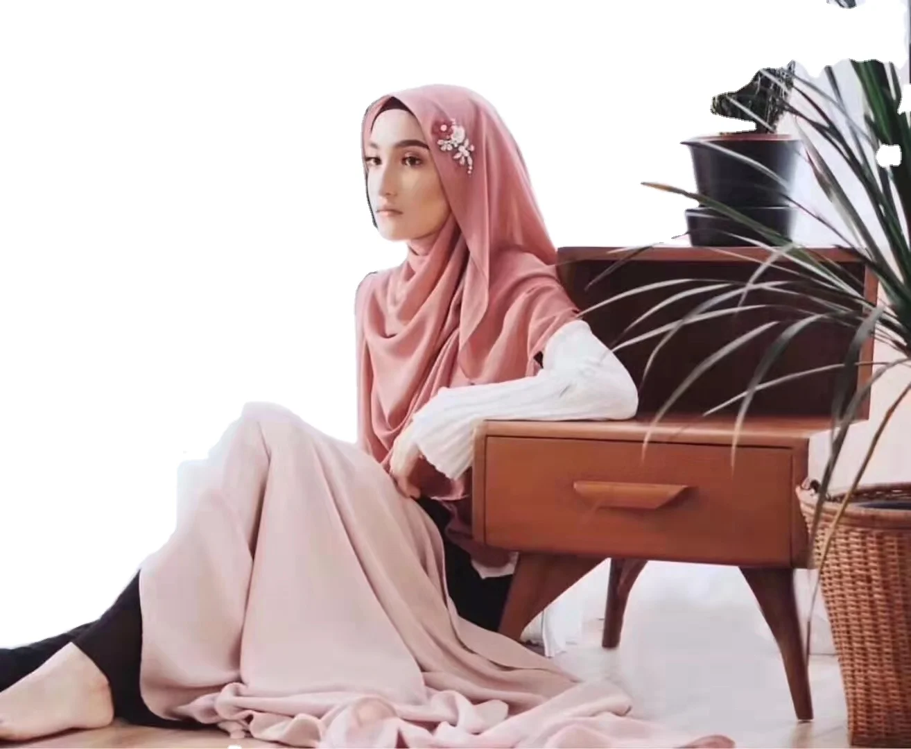 OEM Hot arab hijab muslim fashion scarf diamond flower-decorated chiffon hijabs scarves