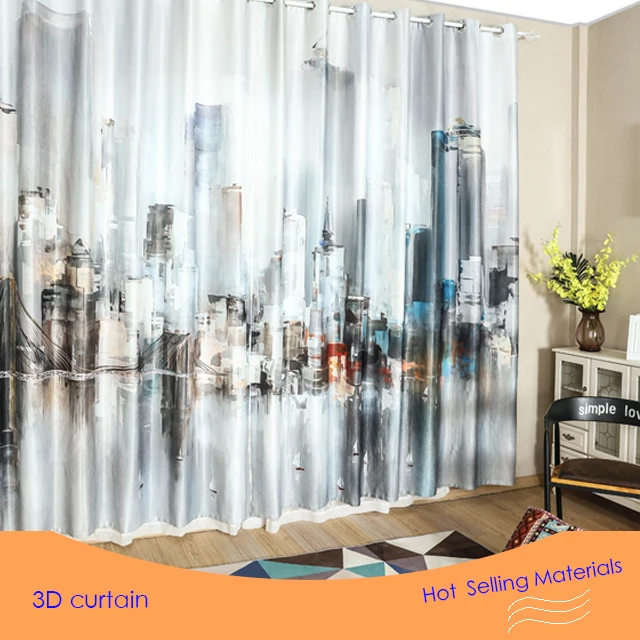 
Высококачественные современные светонепроницаемые 3d занавески с цифровой печатью для гостиной оптом 