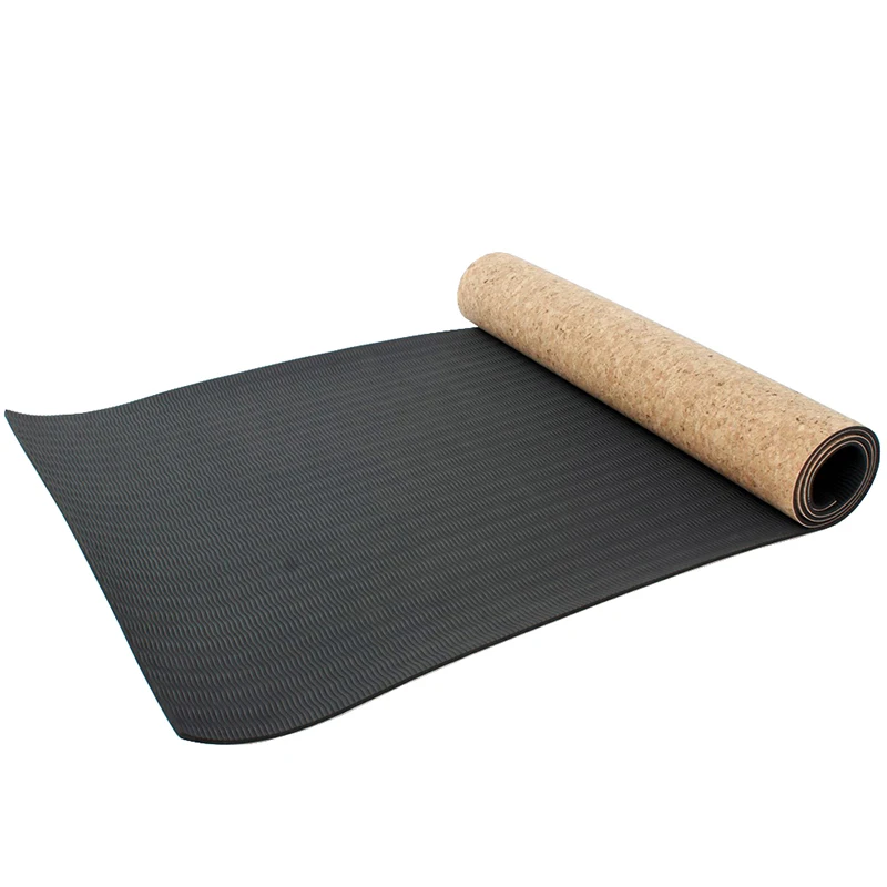 Высокое качество рециркулирует на заказ Премиум Оптовая Продажа один органический Противоскользящий частный ярлык толстый экологически чистый натуральный пробковый коврик для йоги