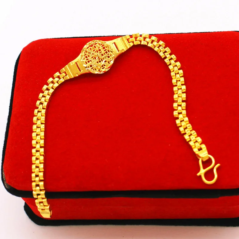 Dubai Jewelry  Sha Jin Fu Fa Cai Word Watch Chain Female Fashion Wild Street Shooting Gold Plated Copper Jewelry