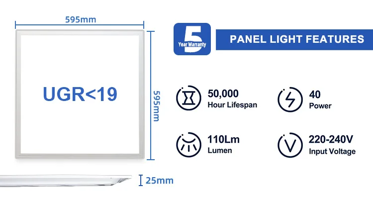 4400lm large panel light 100-265v day light 5000k