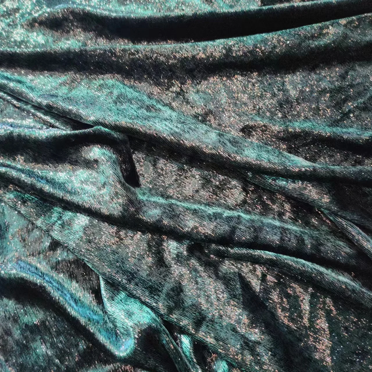 Custom 100%Polyester Woven Lurex Fabric Metallic Stripe Shinny No Stretch Micro Velvet Fabric For Women Dress Clothing Garment