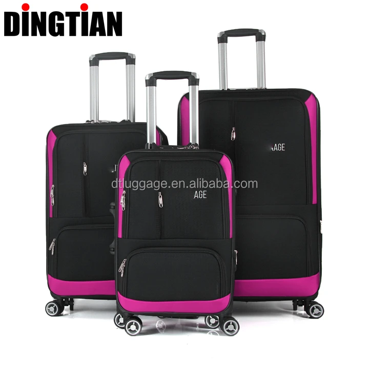 eva soft luggage traveling bags luggage trolley suitcases polyester