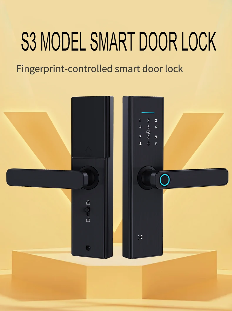 Cheap Low Price Door Handle Lock Digit Fingerprint Touch Screen Fingerprint Lever Smart Key Lock for residential gate
