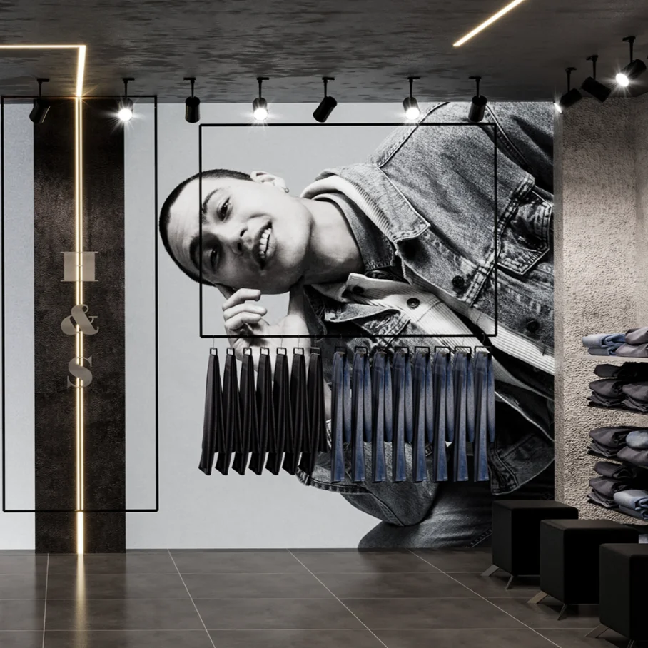 Retail Wooden Clothing Boutique Store Furniture Custom Commercial Womenswear Shop Fixtures Floor Stand