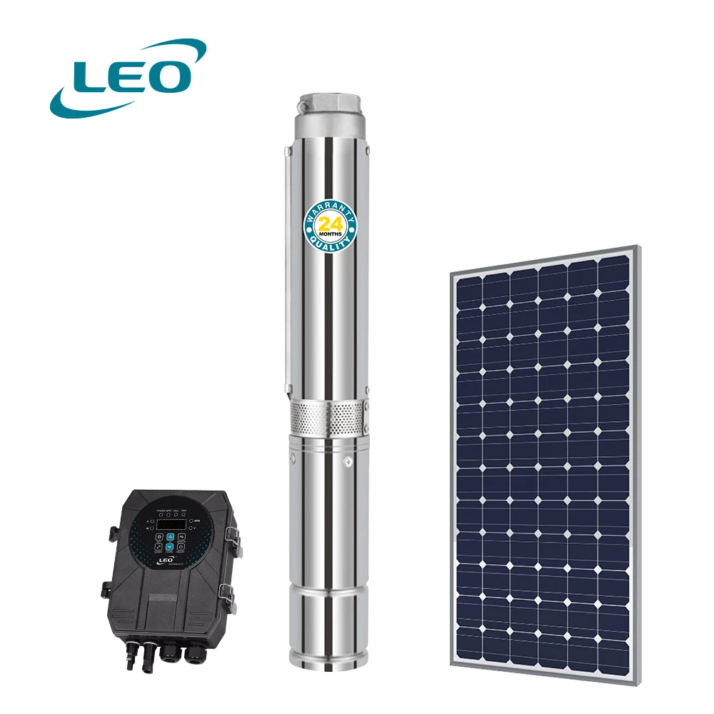 LEO solar water pump outdoor multi-stage solar water pump 600w /48v DC submersible solar water pump set