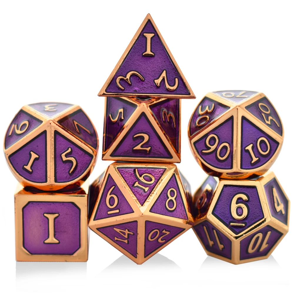 Factory customized high quality metal polyhedral dice Dungeon and dragon miniature role playing DND metal dice