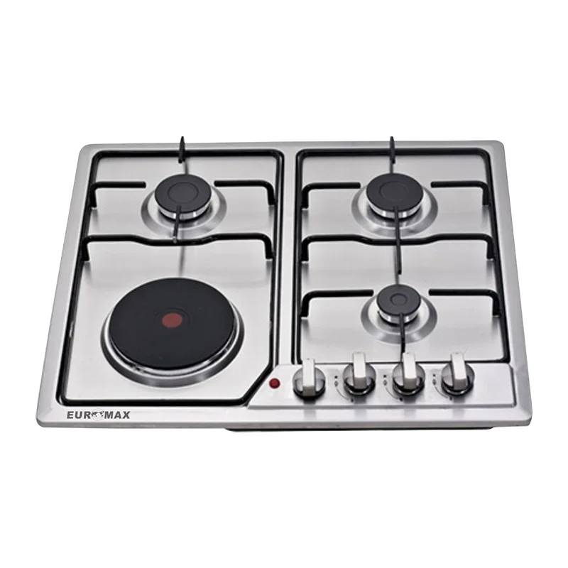 Кухонное приспособление по низкой цене встроенная верхняя часть из нержавеющей стали Встроенная газовая и электрическая плита с 4 горелками