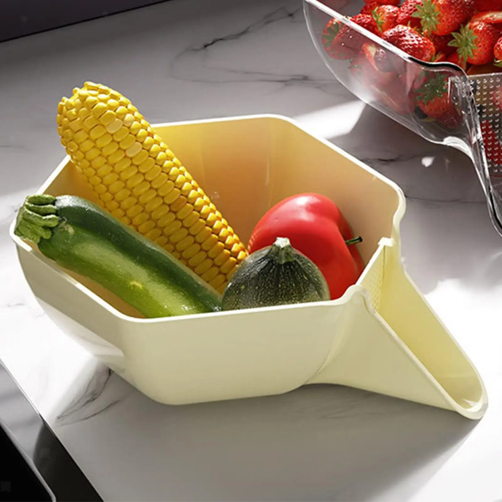 customize fruit and vegetable cleaning bowl multi-functional drain basket vegetable washing basket adjustable