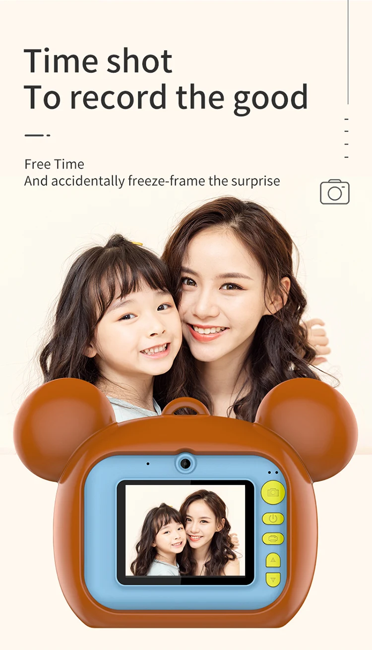 Kids Printer Instant Camera Unicorn 2 inch 1080P Touch Screen Cartoon Kids Thermal Paper Digital Photo Camera for Kids Printing